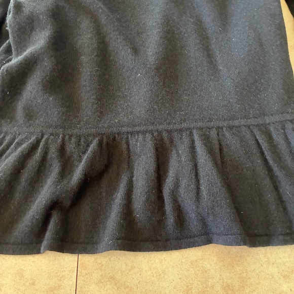 Charter Club  Luxury 100% Cashmere Black Ruffle Open Front Cardigan - Picture 7 of 12